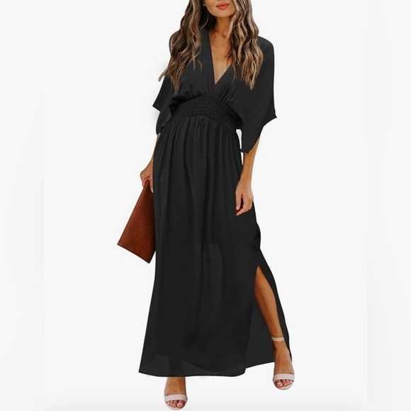 meenew Dresses & Skirts - Women’s Summer Maxi Dress Black Small Beach Lightweight Flowy Vacation wear